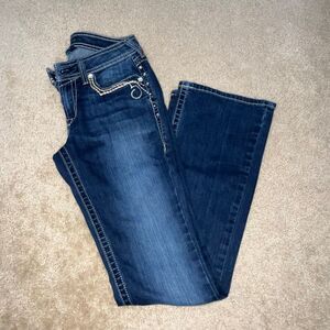 Ariat Womens Jeans Size 28L Dark Wash Embroidered Bootcut Western Denim